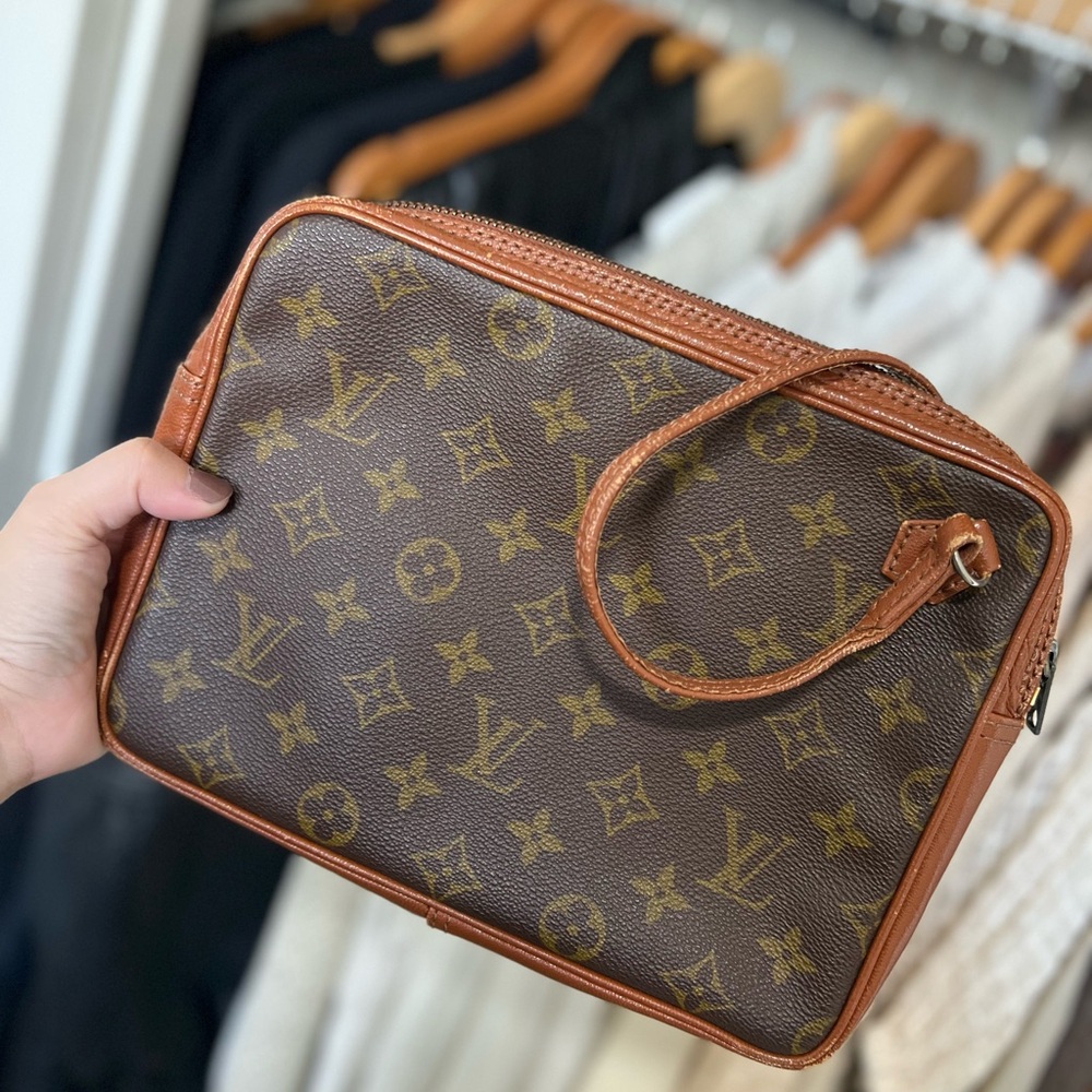 LOUIS VUITTON Monogram Brown Wristlet/Clutch Bag
